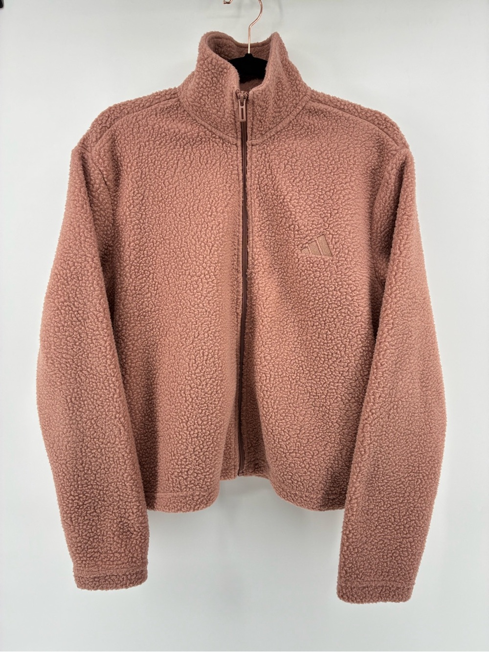 Adidas Women’s Dusty Rose Sherpa Full-Zip Jacket